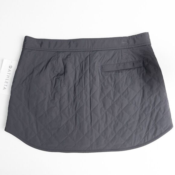 Athleta Toasty Buns Insulated Skirt Womens 8 Black Quilted Full Zip 511138 - Picture 2 of 13